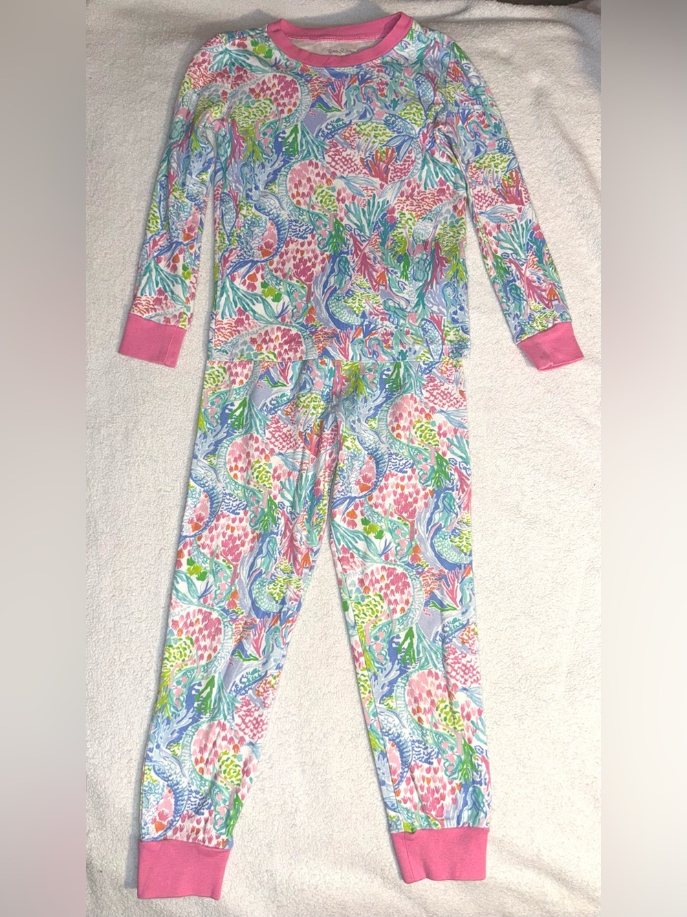 Lilly Pulitzer x Pottery Barn Kids pajama set in Mermaid Cove print, sz 6